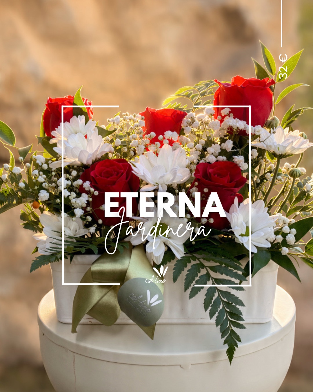 Jardinera Eterna amb roses vermelles i flors blanques · Cal Tino, Tots Sants 2026
